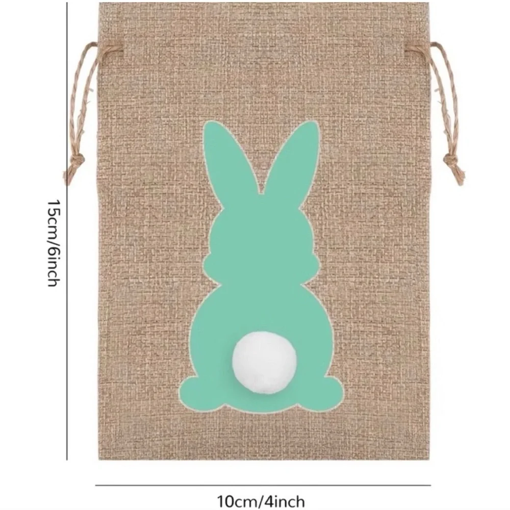 Colorful Bunny Burlap Party Favor Bags